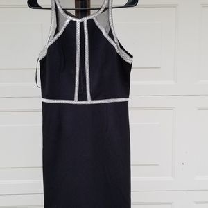 Black mesh Rhinestone detailed dress